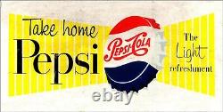 Take Home Pepsi Cola Soda Pop 24 Heavy Duty USA Made Metal Advertising Sign