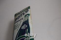 VINTAGE 1950s BOTL'O GRAPE SODA POP STAMPED PAINTED METAL DOOR PULL SIGN COLA