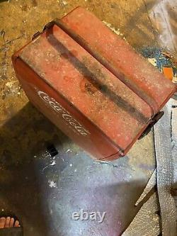 VINTAGE 50'COCA COLA METAL COOLER. UNRESTORED. Nice Vintage Used Condition