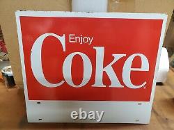 VINTAGE Coca Cola Enjoy Coke Case Display Metal Sign Display B