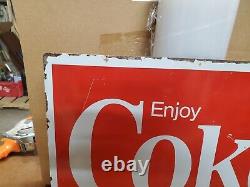 VINTAGE Coca Cola Enjoy Coke Case Display Metal Sign Display D