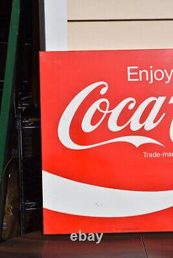 VINTAGE Tin Metal Enjoy Coca Cola Store Advertising Sign Panel 36x24 AM 121