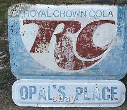 VTG 1960s ROYAL CROWN RC COLA METAL SIGN LARGE HEAVY 43 5/8in. X 48in