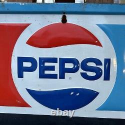 VTG Pepsi Cola Pop Chalkboard Metal Tin Sign Embossed Advertising Stout Sign Co