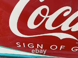 Vintage 1950's Coca Cola Sign of Good Taste Fishtail Metal Sign 53 MCA 008