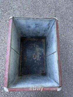 Vintage 1950s Coca Cola Soda Pop Red Metal Cooler with Shelf Tray & Drain Cap