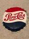 Vintage 1960's PEPSI COLA Bottle Cap Sign 19 Metal STOUT M-114 Embossed