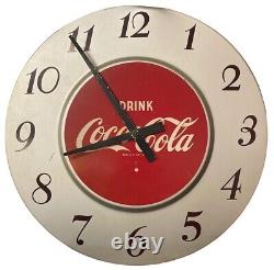 Vintage 1960s Original Drink Coca Cola 18 Round Metal Advertising Clock Sign