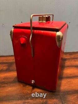 Vintage COCA-COLA RED Metal Cooler Soda Drink in French