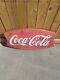 Vintage Coca Cola Fishtail Metal Tin Sign 42 Original