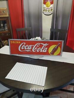 Vintage Coca Cola Metal Advertising Sign Original