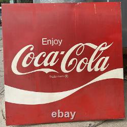 Vintage Coca Cola Metal Coke Sign 36 x 36 Original