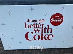 Vintage Coca Cola Metal Sign Coke Star Burst Sign Soda Pop Beverage 10x16