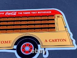 Vintage Coca-cola Delivery Truck 16 Metal Advertising Soda Pop Gas Oil Sign