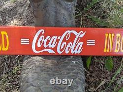 Vintage Coca-cola Push Door Bar Soda Coke Porcelain Gas Station Metal Sign