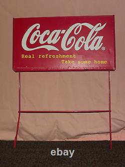 Vintage Coke Soda 1998 Coca Cola Co Real Refreshment Metal Advertising Sign