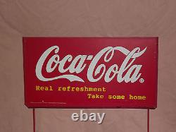 Vintage Coke Soda 1998 Coca Cola Co Real Refreshment Metal Advertising Sign