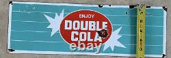 Vintage Double Cola Porcelain Metal Soda Sign Retro