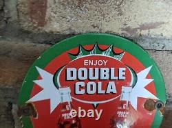 Vintage Double Cola Soda Pop Enamel Metal Porcelain Door Sign 6