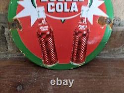 Vintage Double Cola Soda Pop Enamel Metal Porcelain Door Sign 6