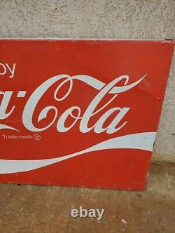 Vintage ENJOY Coca Cola COKE Metal box Soda Sign B