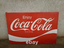 Vintage ENJOY Coca Cola COKE Metal box Soda Sign C