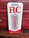 Vintage Enjoy RC Royal Crown Cola Metal Sign Thermometer 13 X 5-3/4 Mint