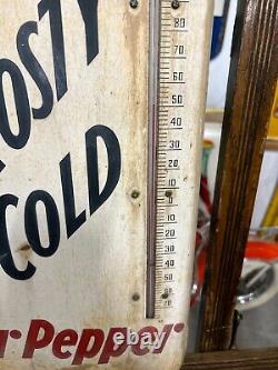 Vintage Metal Dr. Pepper Thermometer Sign GAS OIL SODA COLA 25 x 10