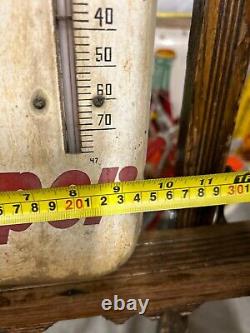 Vintage Metal Dr. Pepper Thermometer Sign GAS OIL SODA COLA 25 x 10