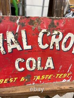 Vintage Metal Royal Crown RC Cola Sign withBottle PATINA for Days! Embossed