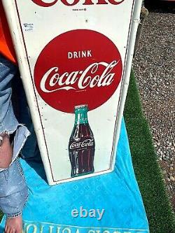 Vintage Metal Vertical Things Better Coca Cola Soda Pop Bottle Graphic Sign Coke