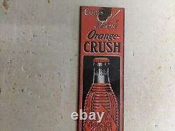 Vintage Orange Crush Porcelain Metal Gas Pump Sign Soda Cola