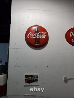 Vintage Original 36 Coca Cola Metal Button Sign