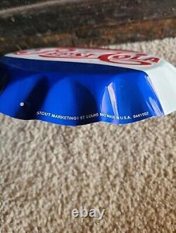 Vintage Pepsi-Cola Metal Bottle Cap Embossed Stout Marketing Sign 11 Diameter
