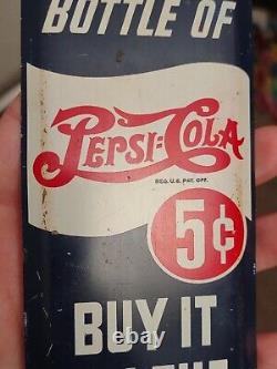 Vintage Pepsi-Cola Metal Sign Double Dot