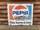 Vintage Pepsi Cola Metal Sign Pepsi Sign Soda Pop Beverage Rack Sign 14x16