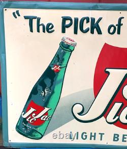 Vintage Rare Large 35 by 34 Metal JIC JAC Soda Pop Sign Coca Cola Gas Oil NM