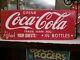 Vintage Refresh Your Guests! Coca Cola In Bottles Porcelain Metal Dealer Sign