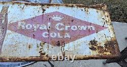 Vintage Royal Crown Cola 54x18 Metal Sign Nice Patina