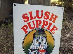 Vintage Slush Puppie Icee Drink Porcelain Metal Gas Pump Sign Soda Cola