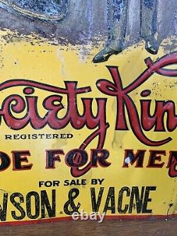 Vintage Society King Shoes Metal Sign 20 x 13 GAS OIL SODA COLA CLOTHING