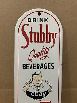 Vintage Stubby Quality Beverages Door Push 5 Flavors Bottle Cap Soda Coke