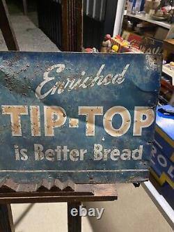 Vintage Tip Top Bread Metal Sign 28 x 11 SODA COLA GAS OIL
