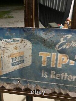 Vintage Tip Top Bread Metal Sign 28 x 11 SODA COLA GAS OIL