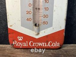 Vtg 1950s Royal Crown Cola RC Cola Advertising Thermometer Sign 13.5 Metal
