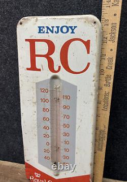 Vtg 1950s Royal Crown Cola RC Cola Advertising Thermometer Sign 13.5 Metal