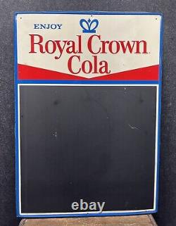 Vtg 1960s Royal Crown Cola Soda Embossed Metal Menu Board Sign 27.75 RC Cola