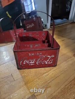 Vtg Original Embossed Coca-Cola Stadium Vendor Metal Carrier RARE